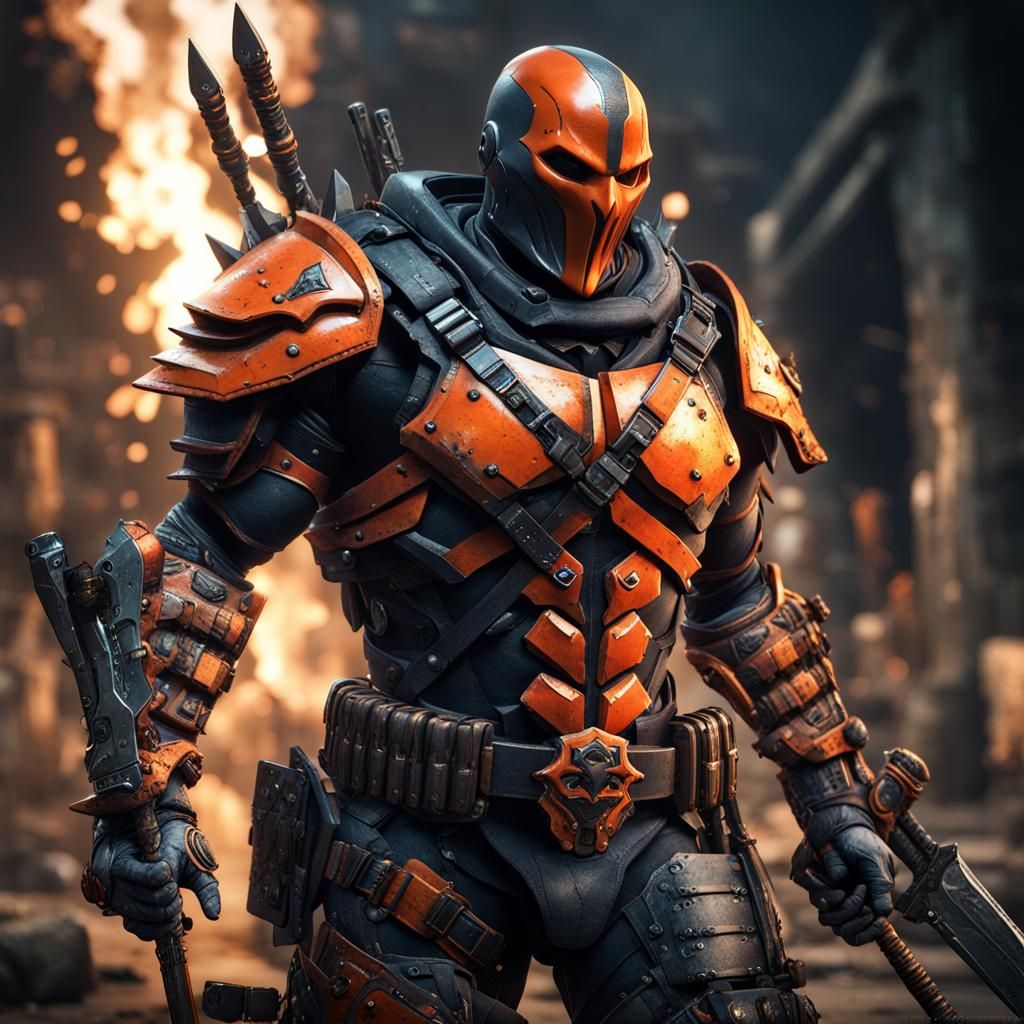 Deathstroke as Corrupted Chaos Marine in 3D