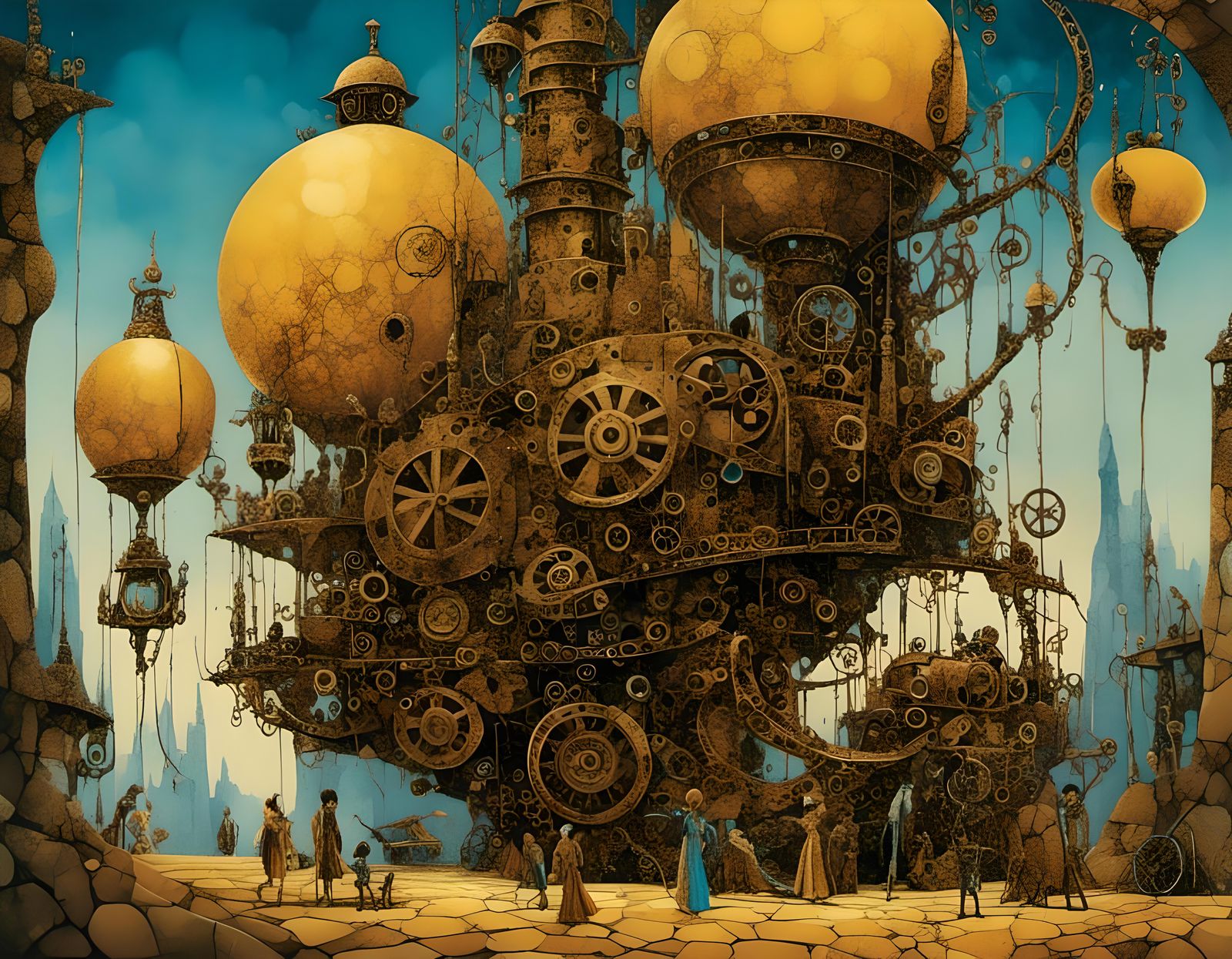 Steampunk Theme Park in a Nightmarish Style