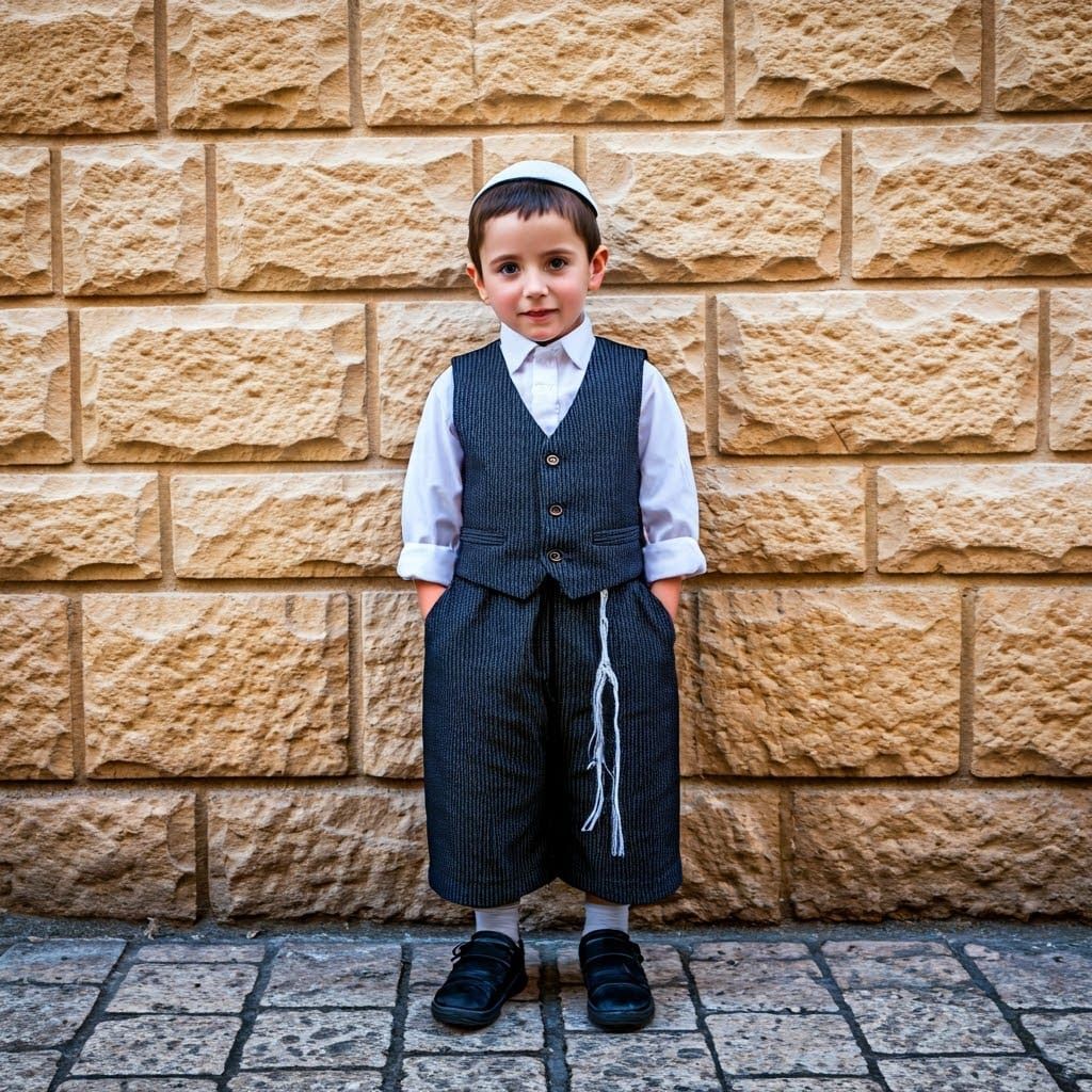 Jerusalemite Hasidic Boy in Traditional Shabbat Attire