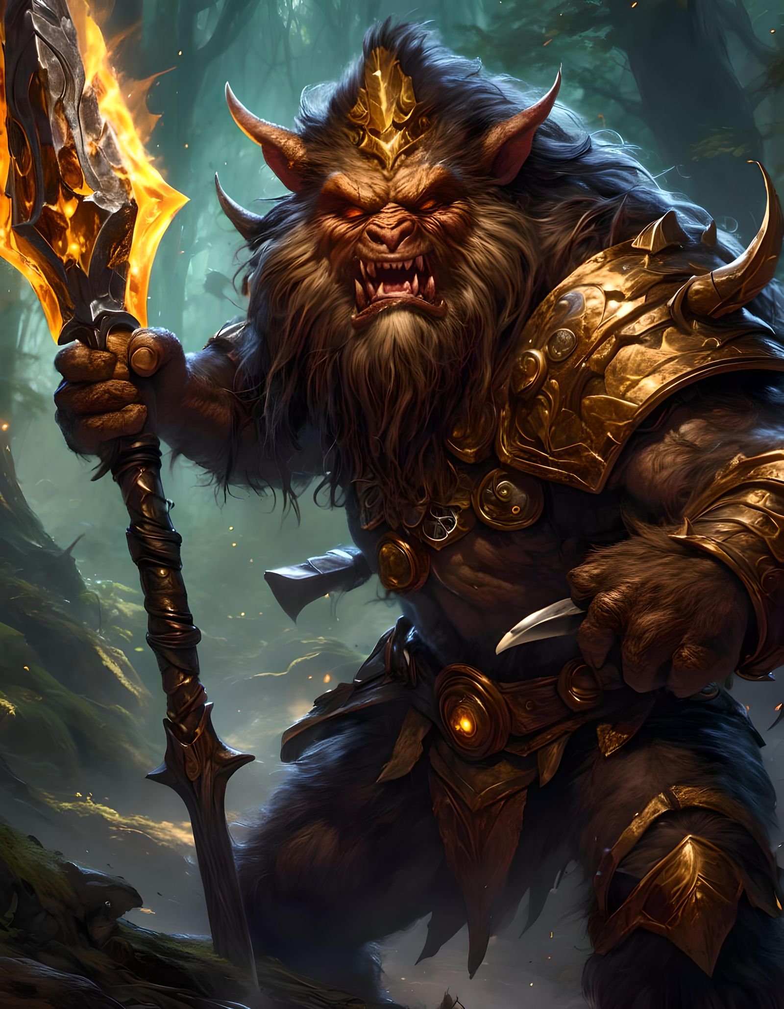 Bugbear Spellblade Portrait on Battlefield