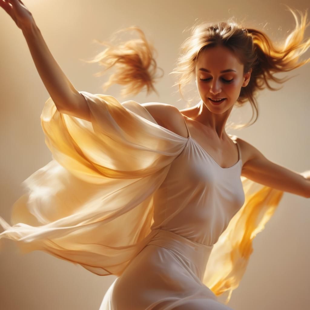 Joyful Woman in Expressive Contemporary Dance