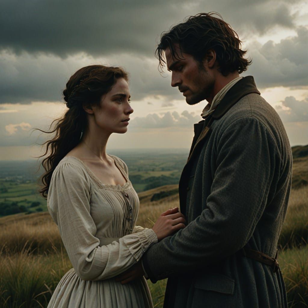 Wuthering Heights: Catherine and Heathcliff Embrace