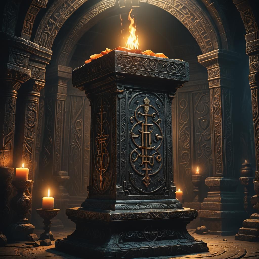 Mysterious Cursed Object in Mystical Chamber