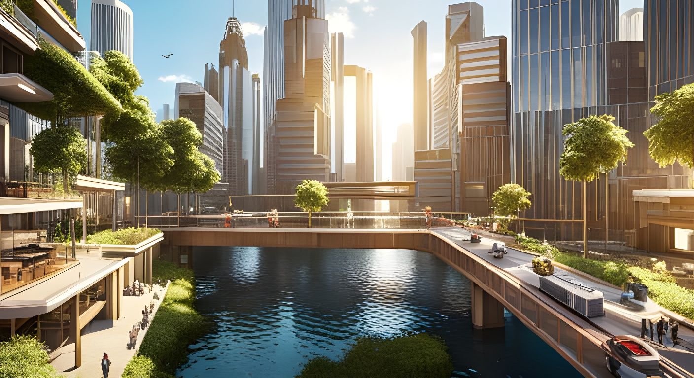 Hopeful Solarpunk Cityscape in Unreal Engine 5