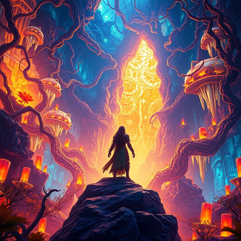 Ethereal Warrior in Dreamlike Realm