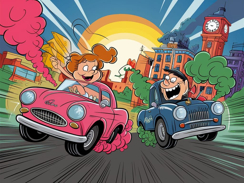 Penelope Pitstop Races Dastardly in Hanna-Barbera Style