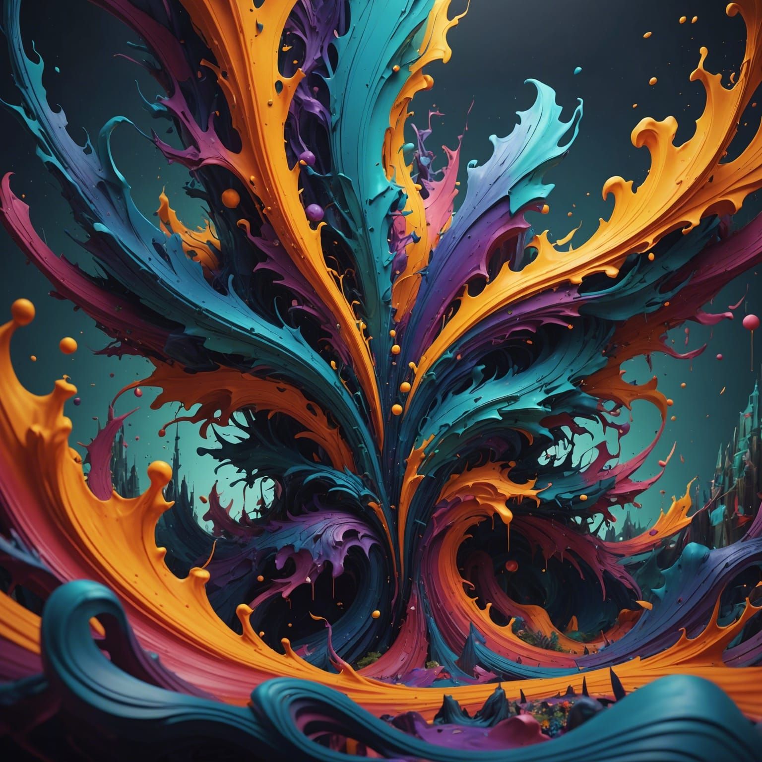 Abstract Emotional Artwork in Detailed Matte Style