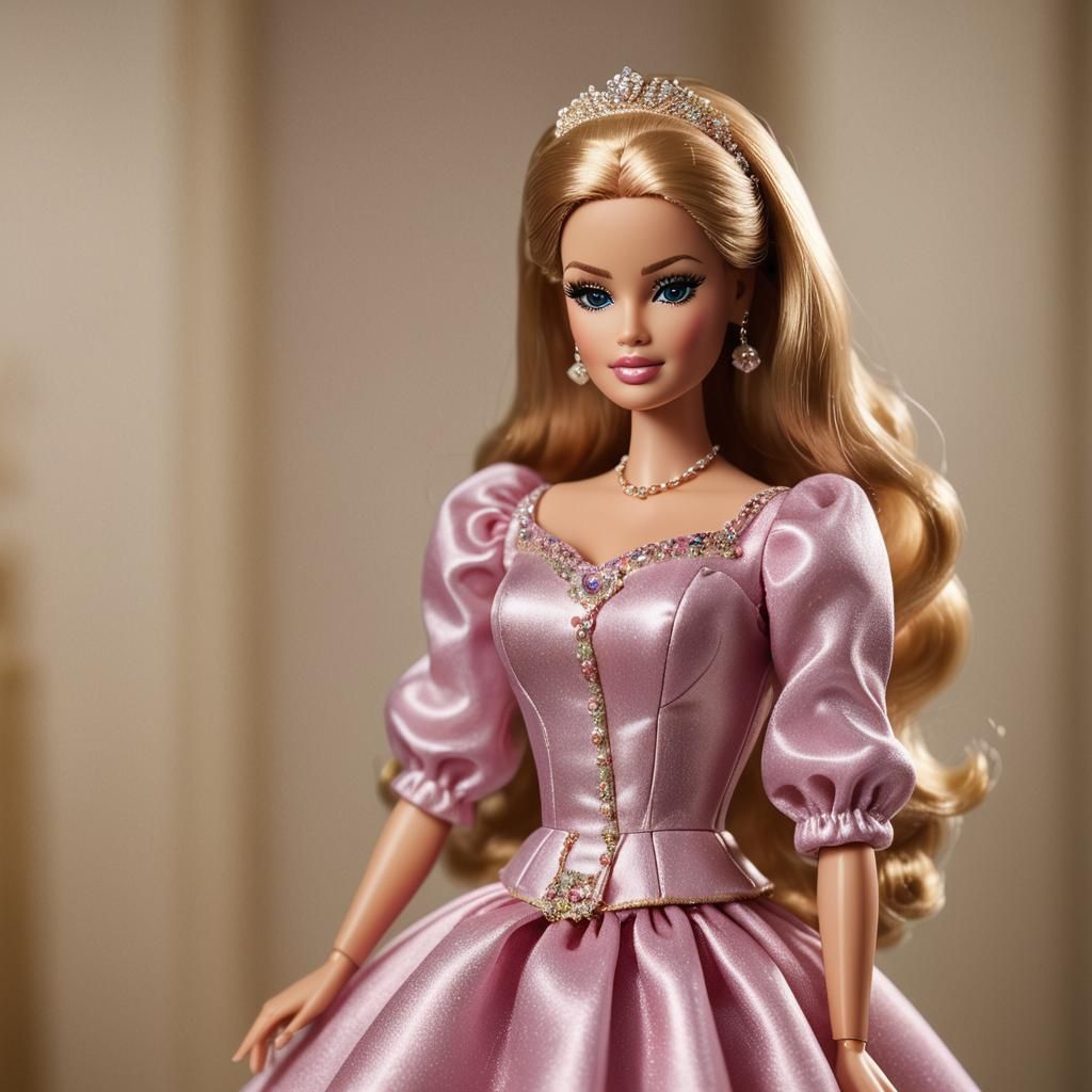 Curvy Barbie Doll in Botero Style Portrait