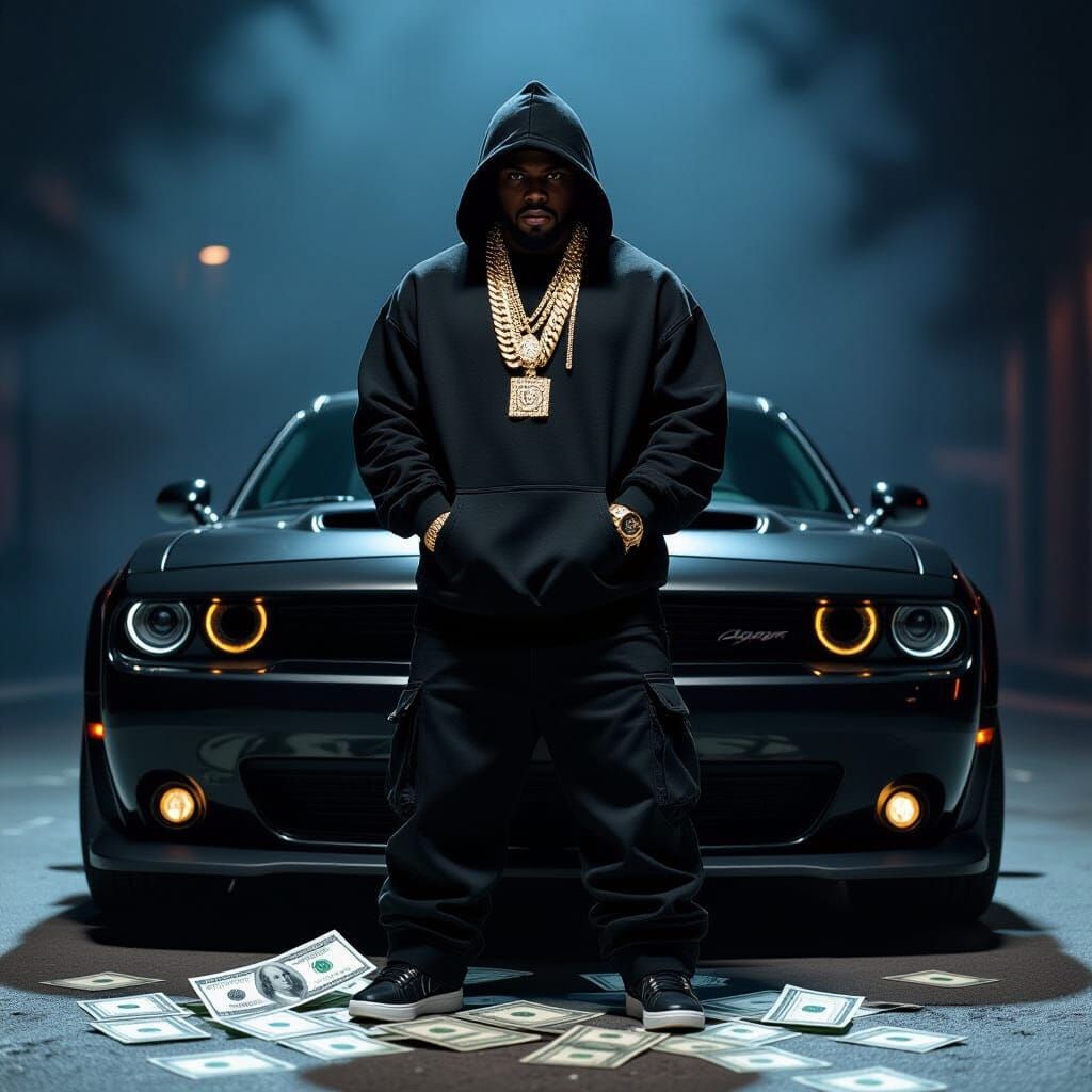 King Von Portrait in Urban Gritty Style