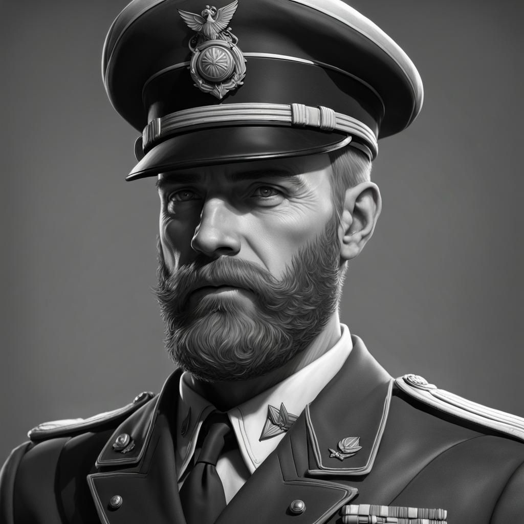 WW2 Marine Portrait in Black and White