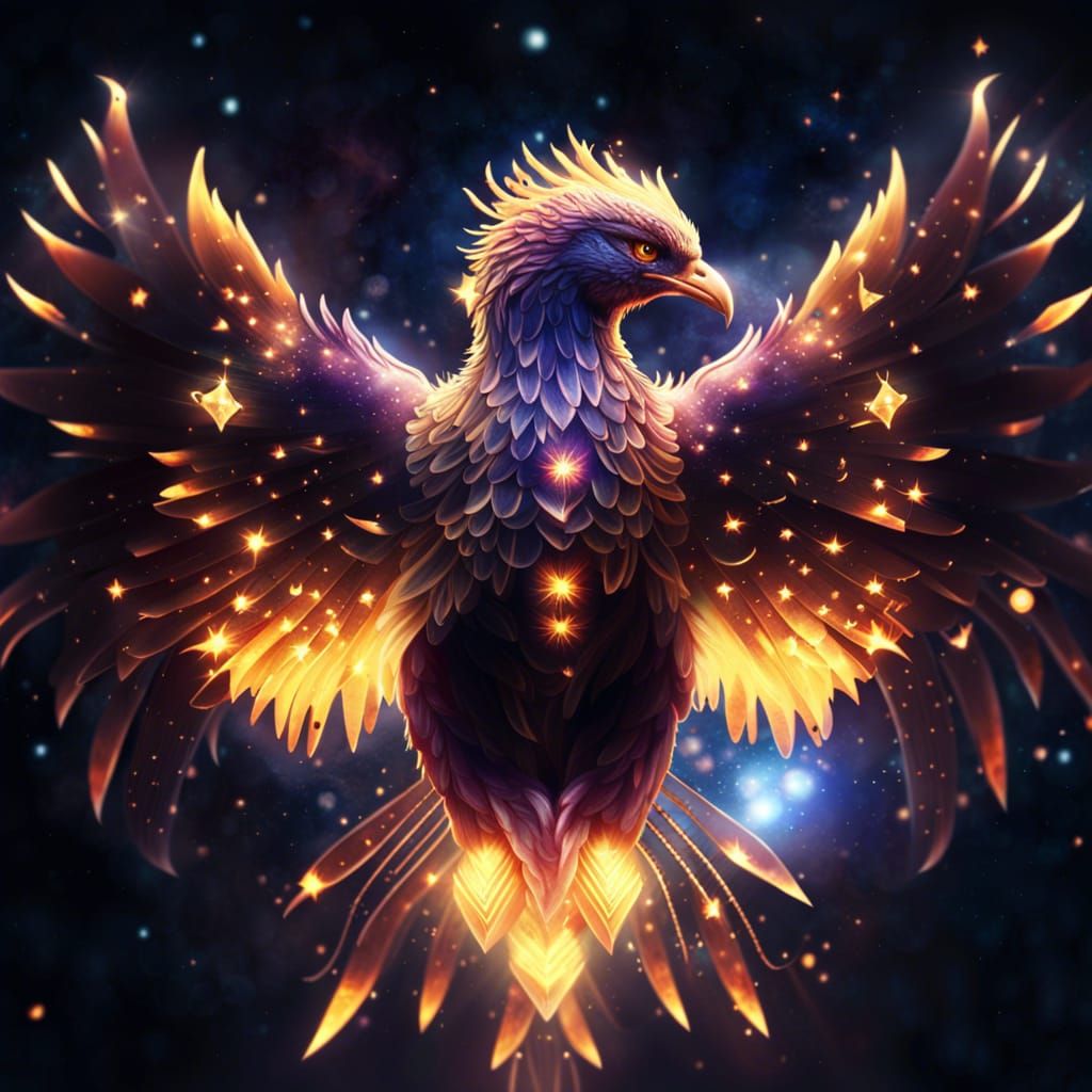 Cosmic Phoenix with Crystalline Details and Galaxy Eye