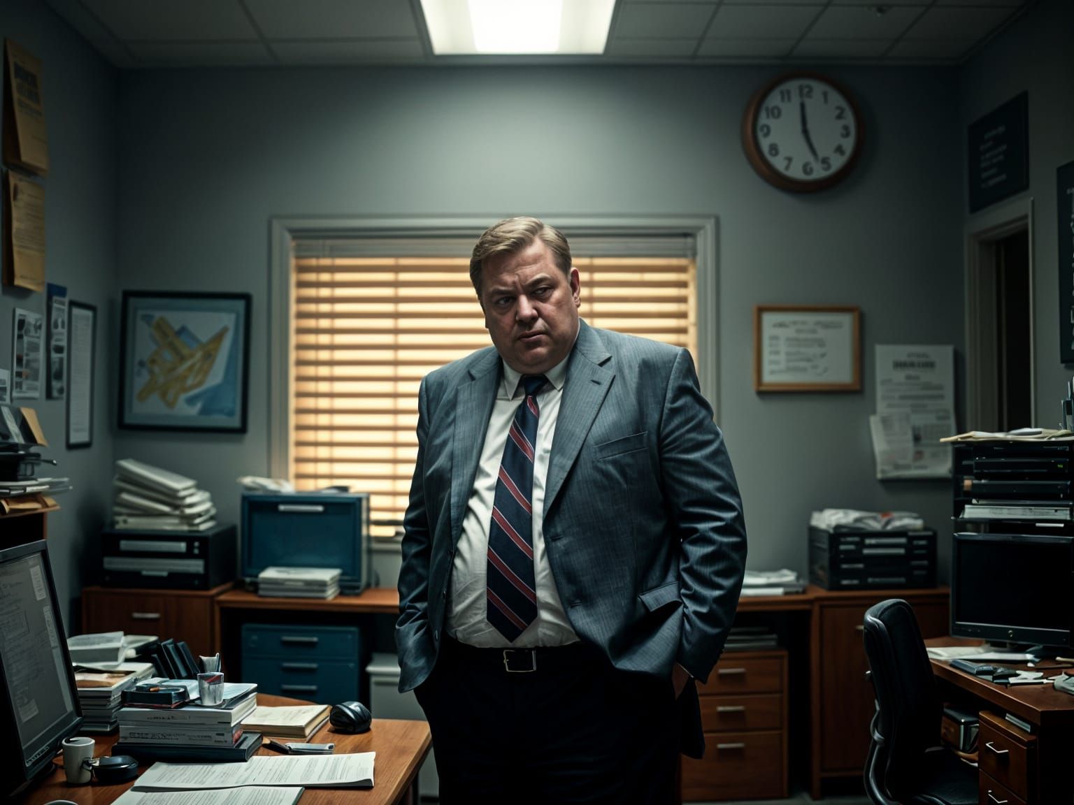 Cinematic Portrait of an Angry Office Boss