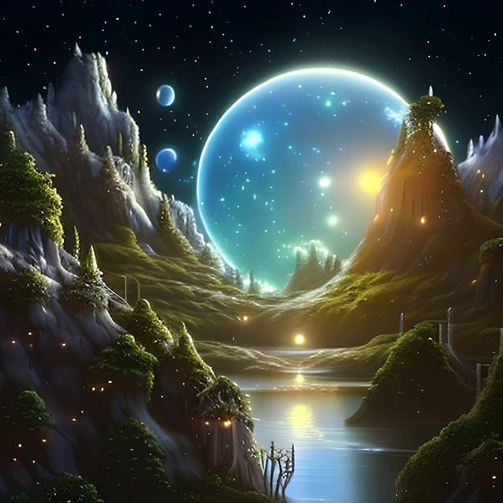 Luminescent Crystal Rose Under Planetary Sunrise