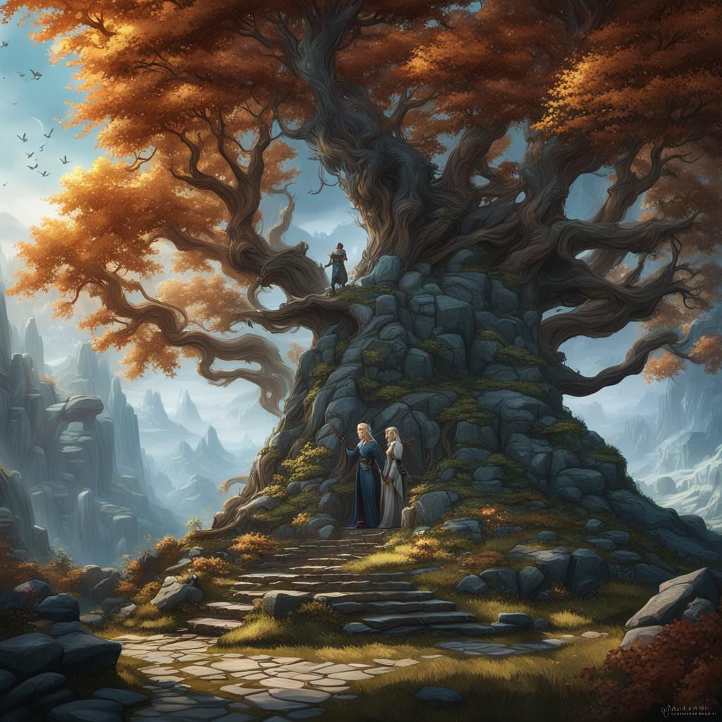 Fantasy Queen: Detailed Matte Painting in 8K