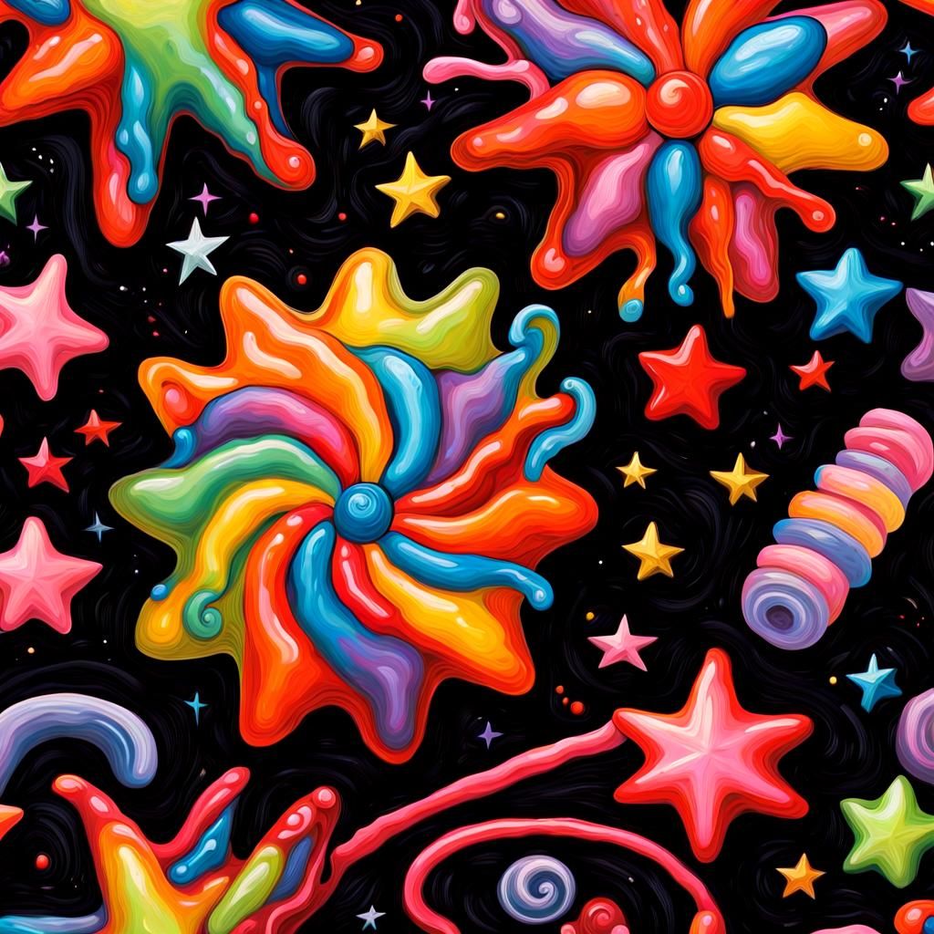 Spice Drop Star in Vivid Impasto Oil Paint