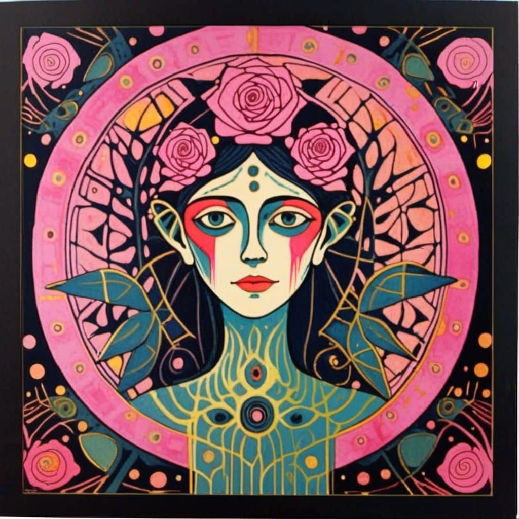 Pink Rose Fairy in Gouache Style