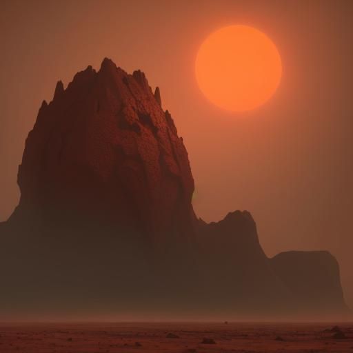 Lion-like Sand Golem Emerges on Mars