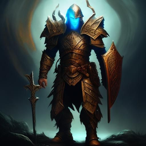 Halfling Barbarian Charging in Fantasy Landscape