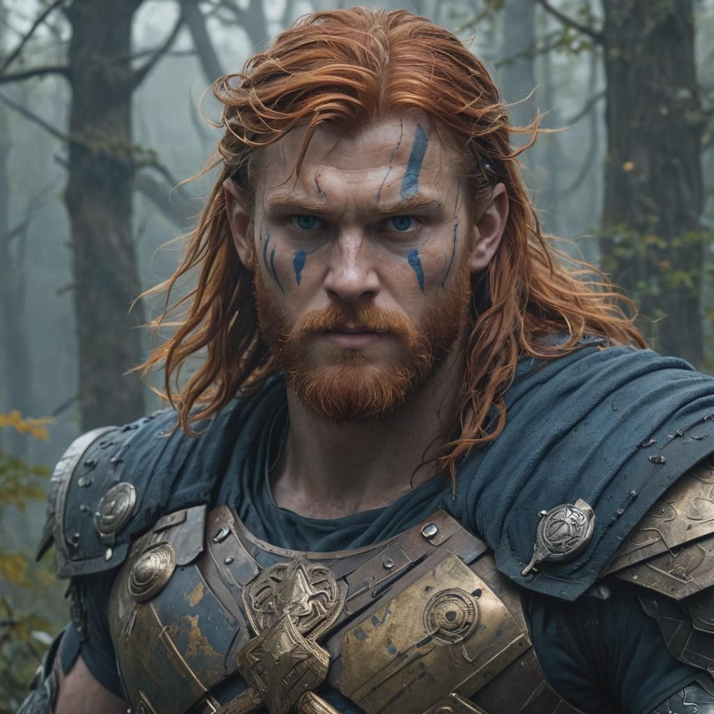 Thor in Mystical Forest, Fantasy Concept Art