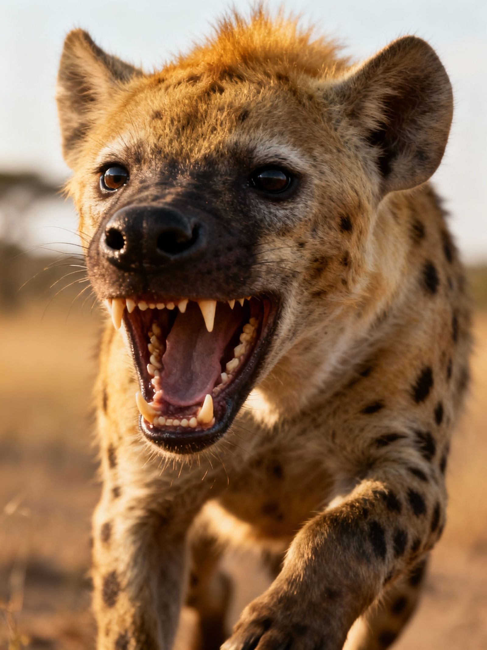 Close-Up Hyena Portrait in Cinematic Wildlife Photography