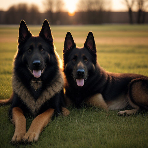 Intimate Portrait of Loyal Belgian Shepherds