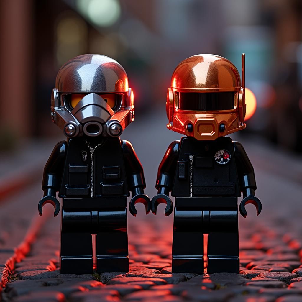 Lego Daft Punk Duet with Shiny Helmets