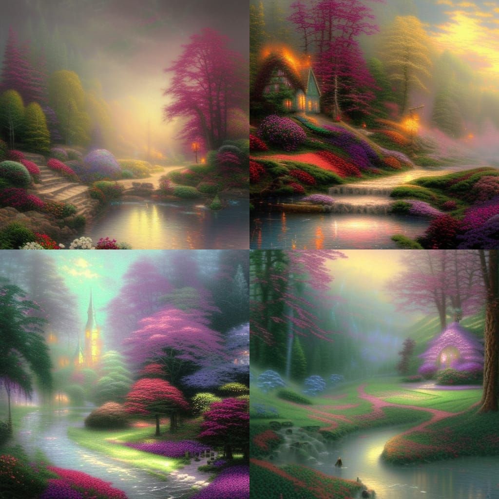 Ethereal Fantasy Landscape in Luminist Style