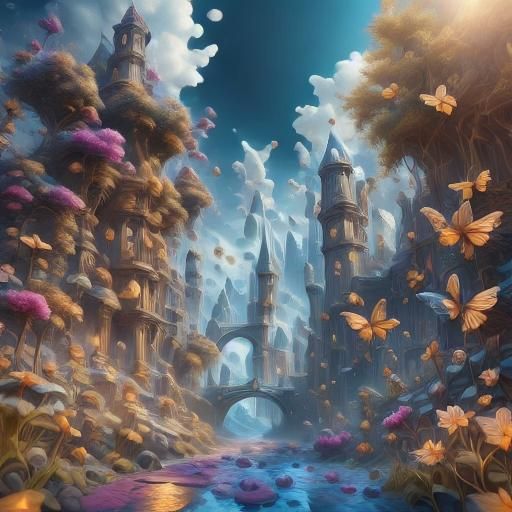 Botanical Staircase to Lavender Palace: Fantasy Concept Art