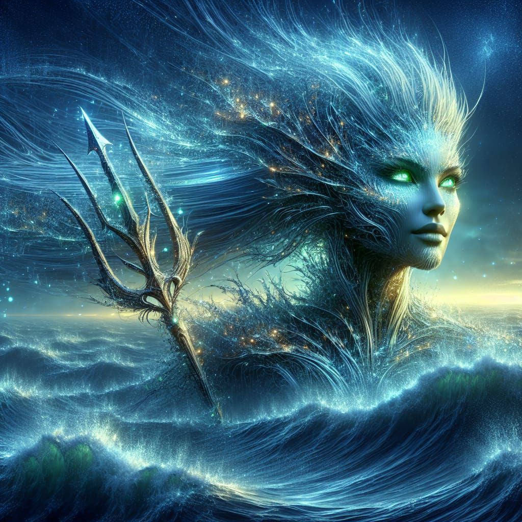 Radiant Mermaid Queen of the Ocean Depths