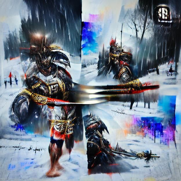Demonic Samurai Warrior in Renaissance Style