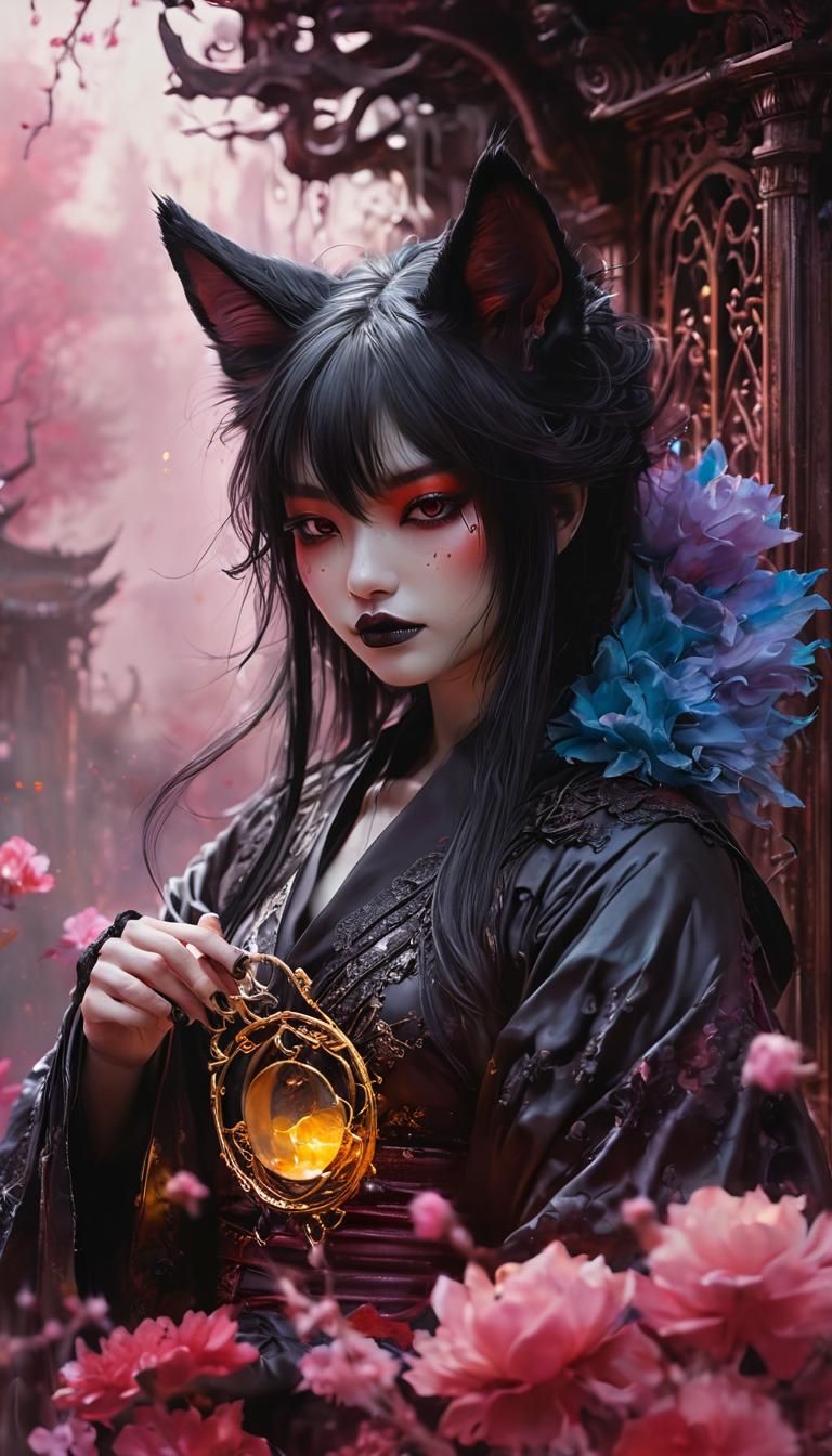 Gothic Kitsune Kimono