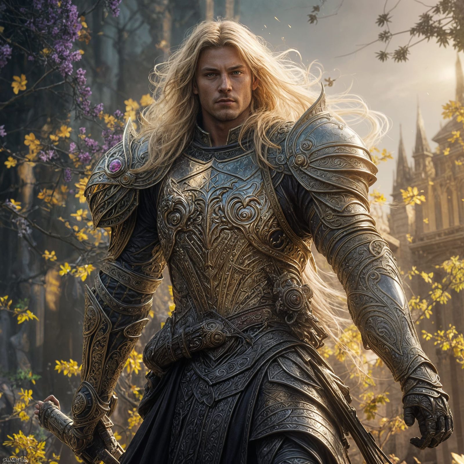 Gorgeous Knight in Dark Fantasy Style