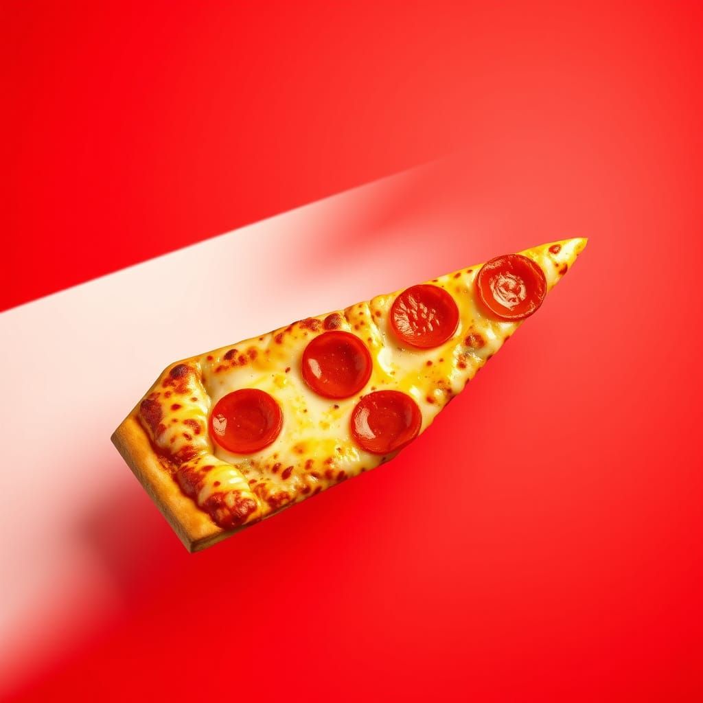 Pizza Paper Airplane in Whimsical Style
