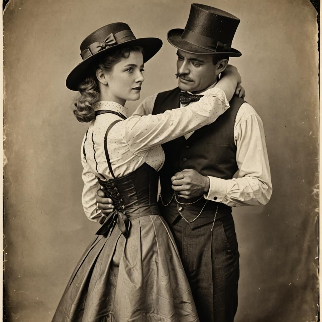 Victorian Era Embrace: A Moment in Time