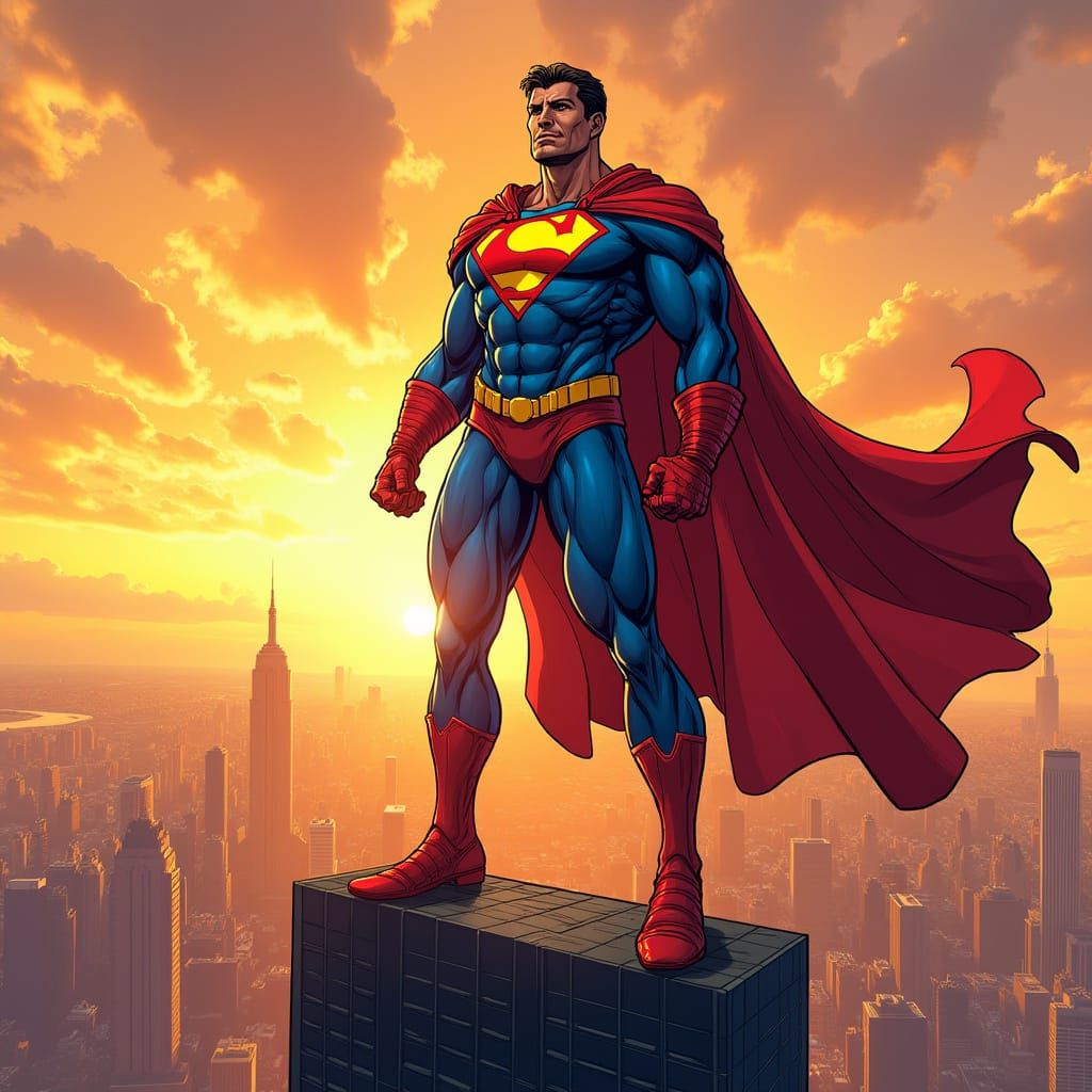 Vibrant Superhero in Dynamic High-Tech Suit