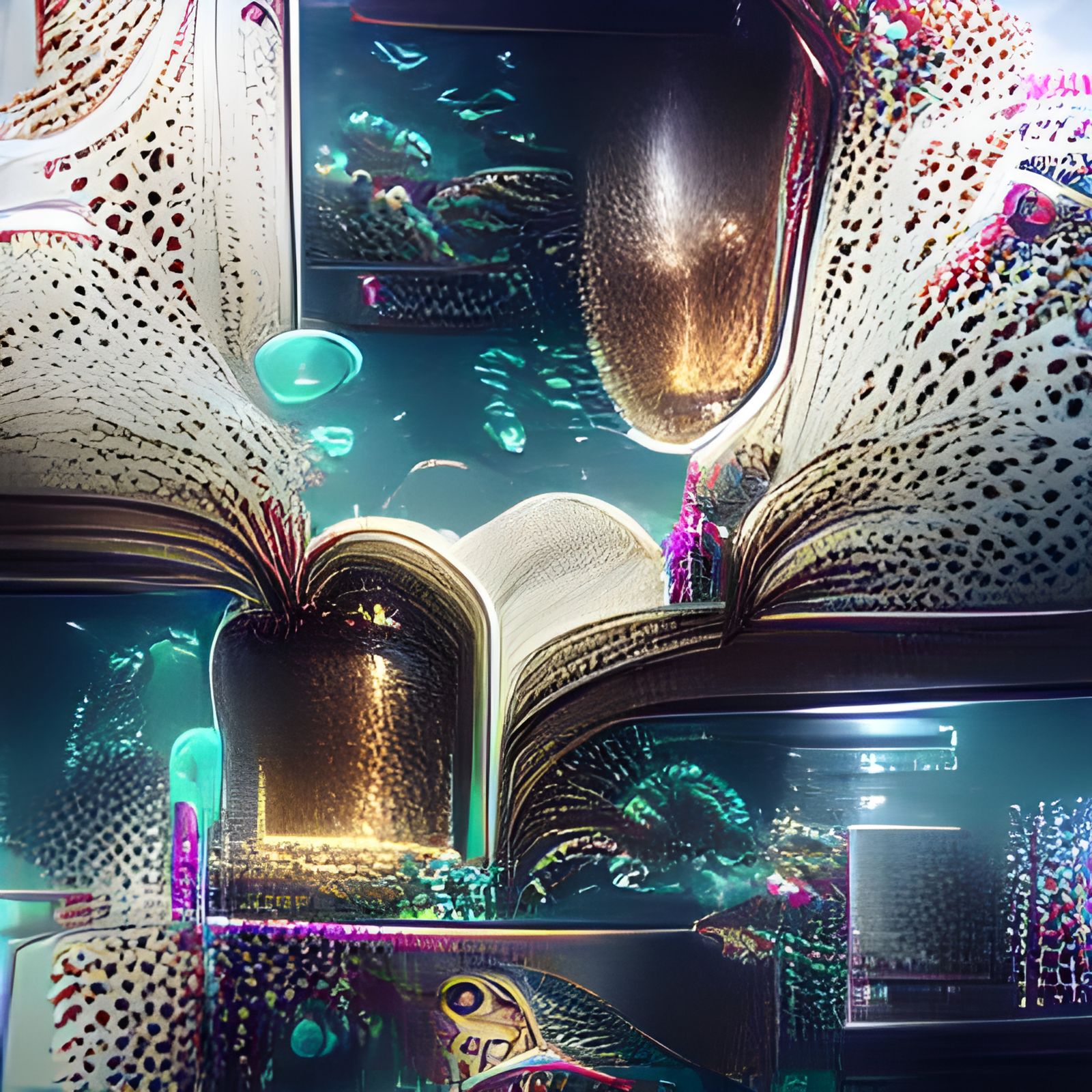 Ocean Library with Grimoires in Iridescent HD