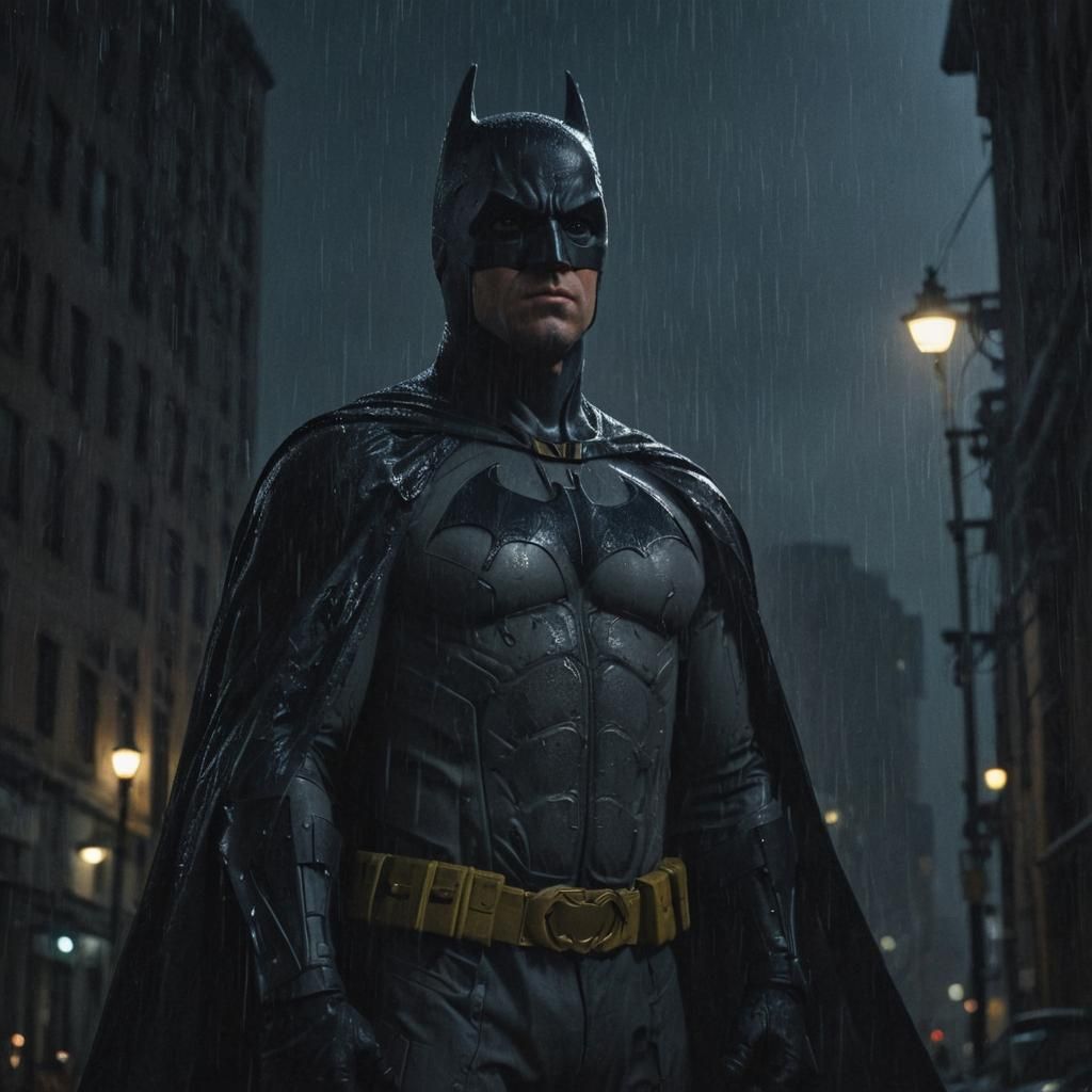 Batman in Gotham: Gritty Film Noir Scene