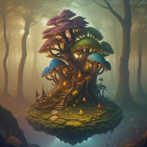 Gnomes Building Towns in Mystical Forest