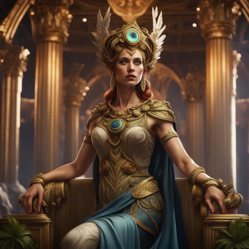 Hera, Greek Goddess, as Modern Woman: Fantasy Art
