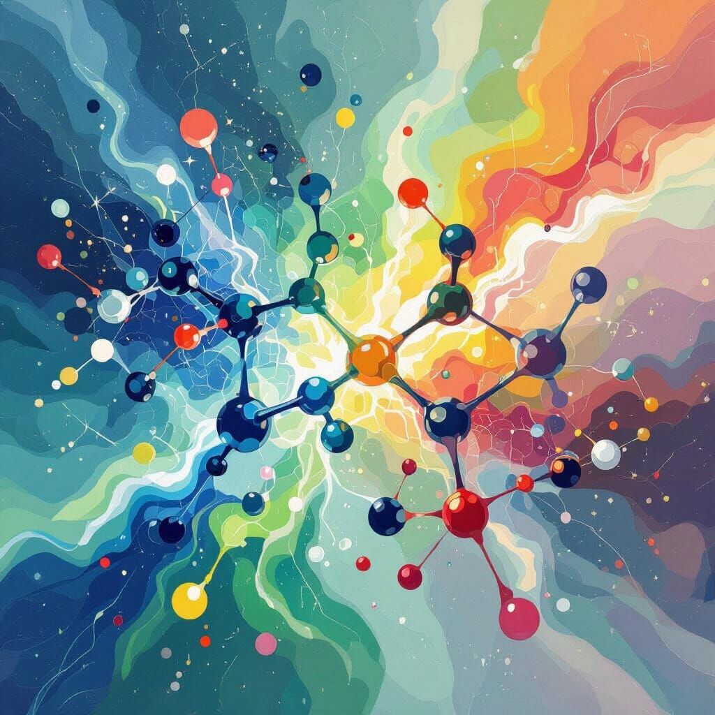 Abstract Molecular Art of Acids, Bases, and Salts