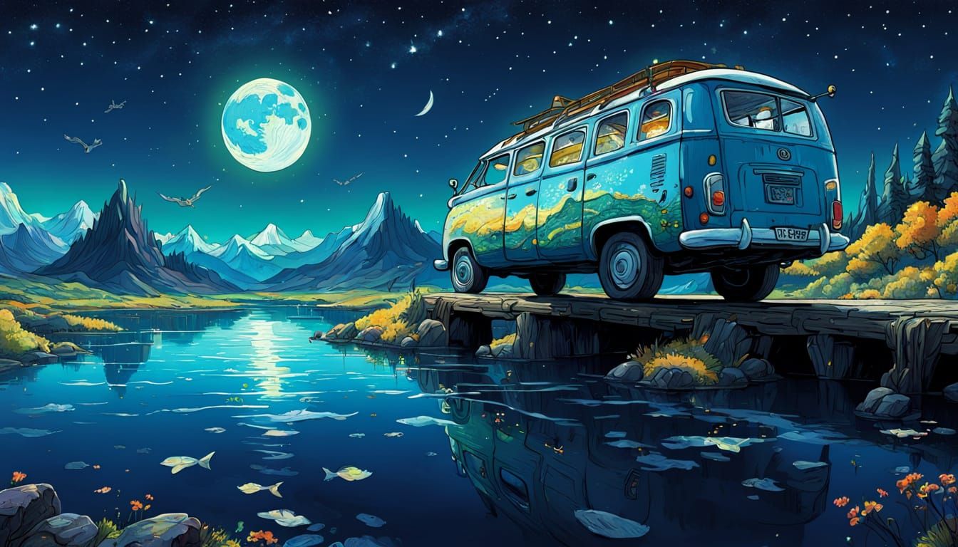 Whimsical Sci-Fi Fantasy Landscape in Studio Ghibli Style