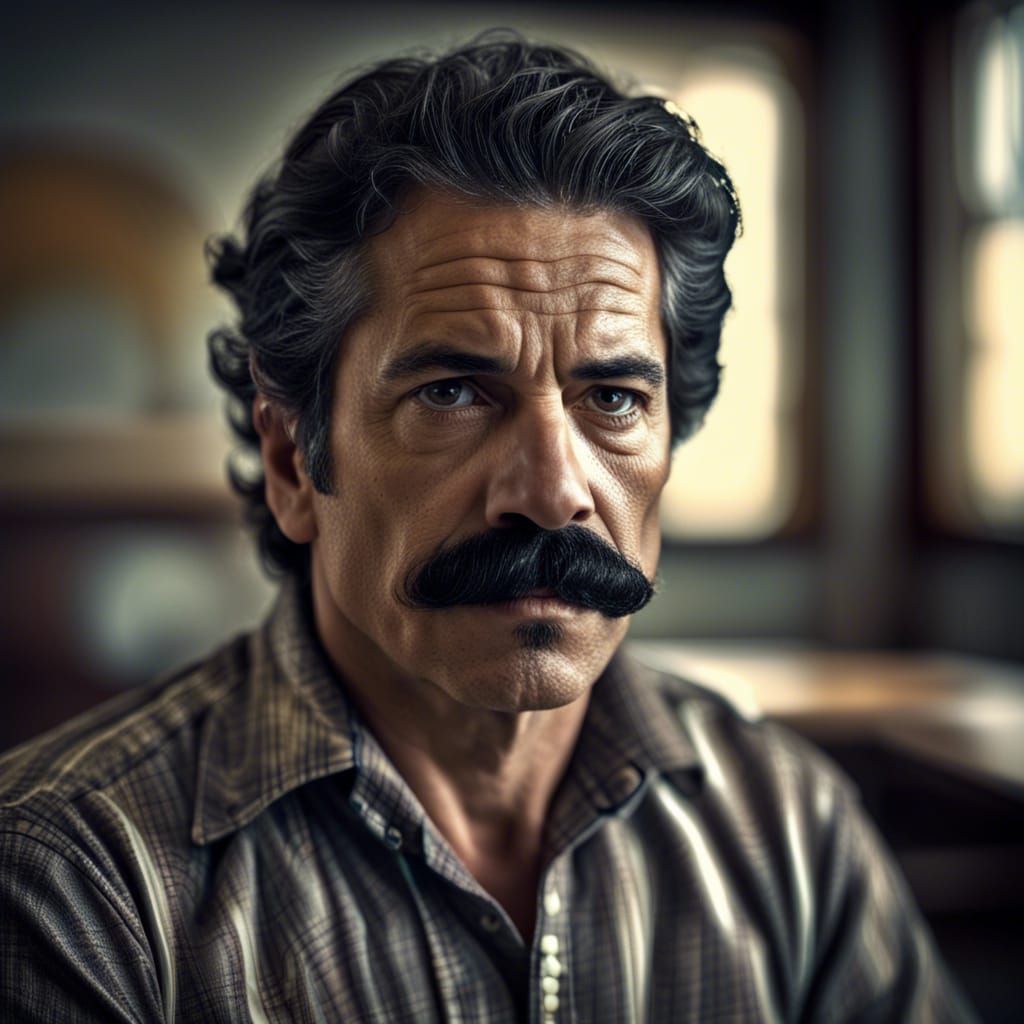 Hyperrealistic Portrait of a Teacher in Classroom