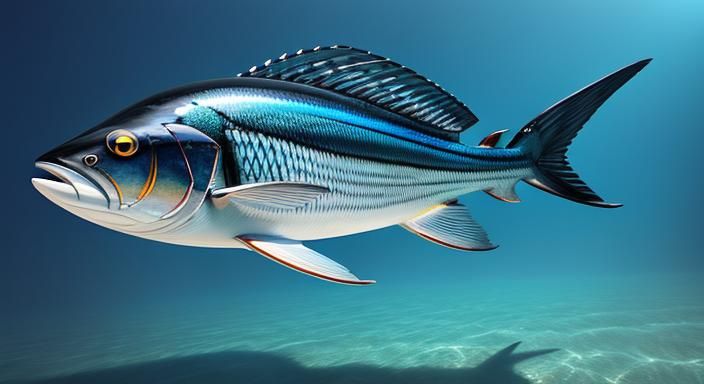 Ocean Mackerel in Pixar-Style 3D Digital Art