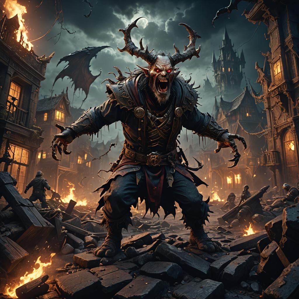 Madman Screams at Night: Detailed Matte Painting