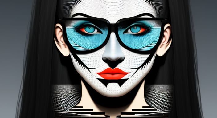 Fractal Facial Portrait in 3D Vector Shading