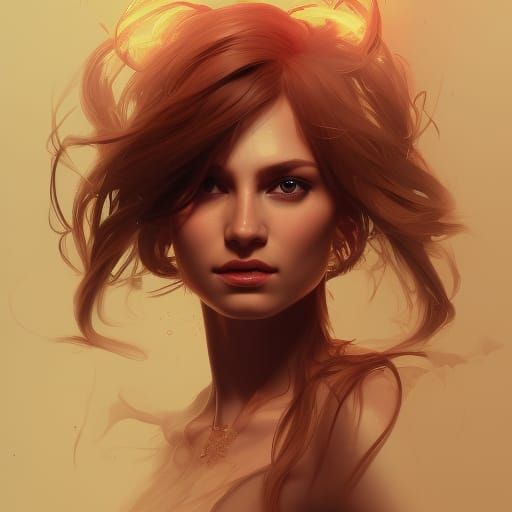 Detailed Portrait of Jolene in Art Nouveau Style