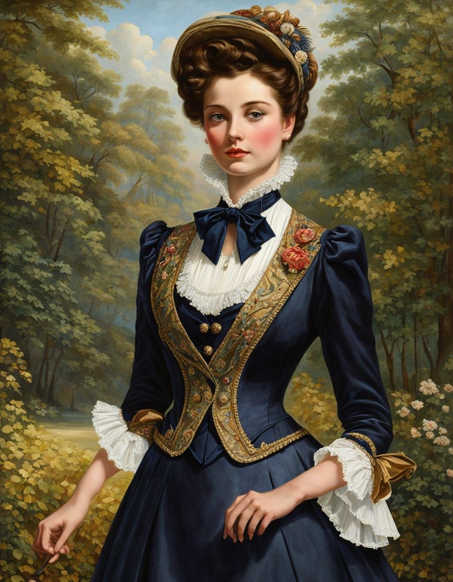 Neo-Victorian Portrait in Twill Frock Coat