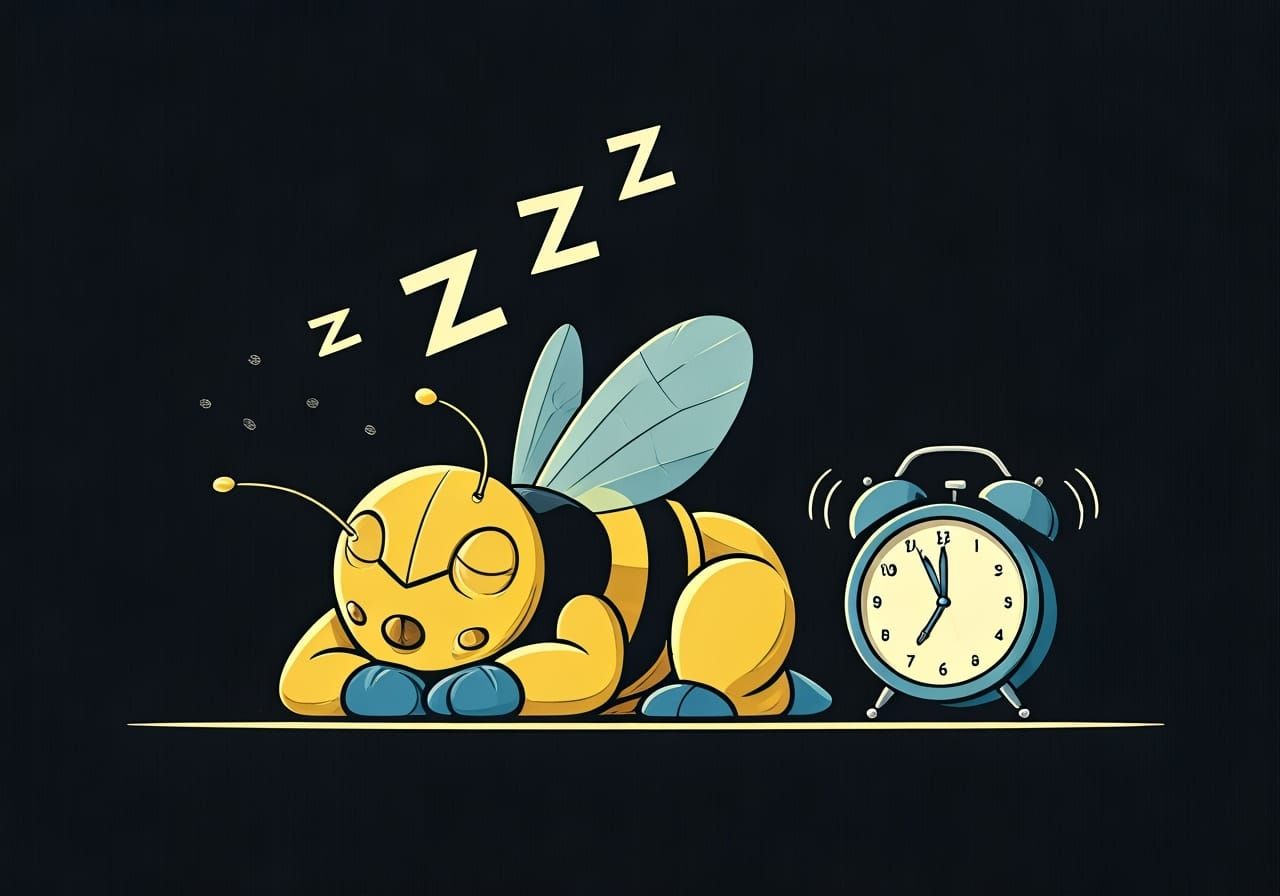 Bumblebee Sleeps: Comic Book Style Illustration