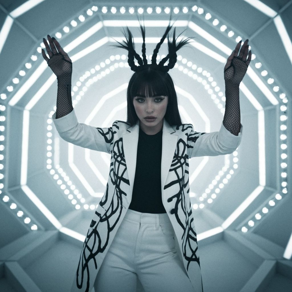 Goth Emo Girl Dancing in Diamond Room