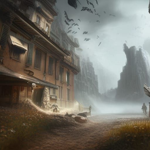 Detailed Matte Painting of World War II